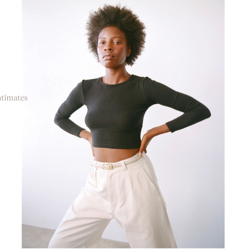 OZMA of California LIA TOP SILK NOIL BLACK XS